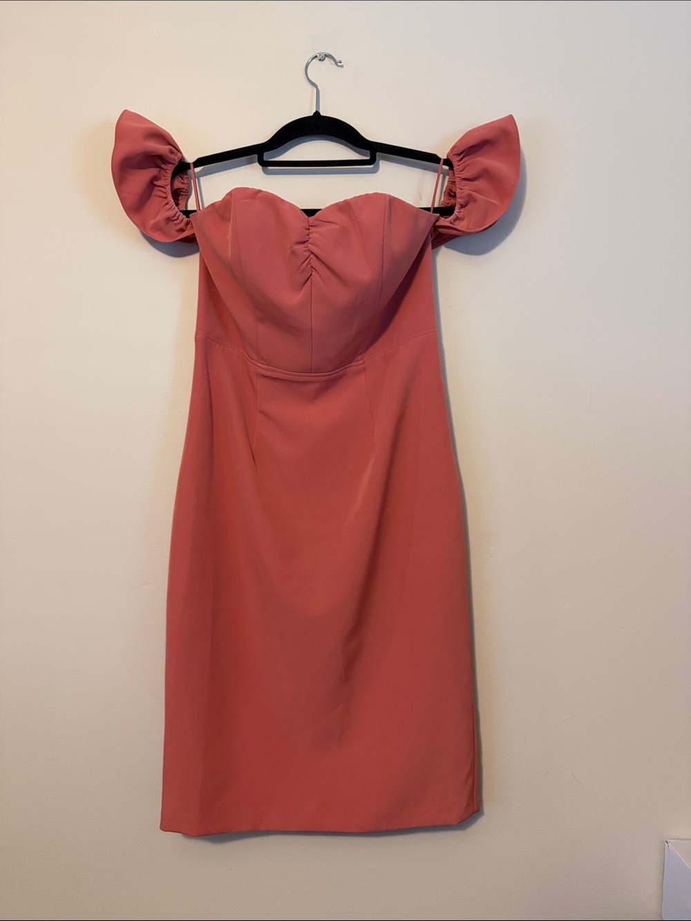 Express Strapless Off-Shoulder Dress in Coral Pink size 6 NWOT